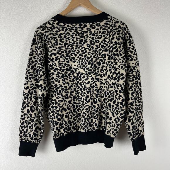 Molly Bracken Animal Print Sweater Womens Small Medium Black Long Sleeve Knit - Picture 7 of 10